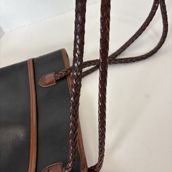 Brighton Black & Brown Croc Embossed Shoulder Bag Bucket Handbag Leather 90’s - Picture 7 of 12